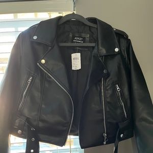Black leather jacket